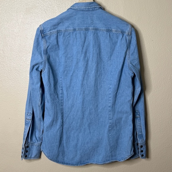 Diesel Shirt Men's Medium Blue Denim Snap Button Long Sleeve Western - Picture 11 of 11